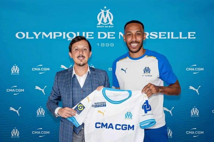 Marseille have signed Pierre-Emerick Aubameyang on a three-year contract