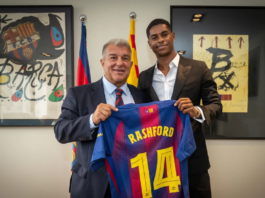 Marcus Rashford with No.14 Barcelona Jersey