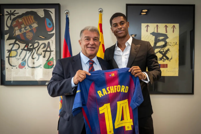Marcus Rashford with No.14 Barcelona Jersey