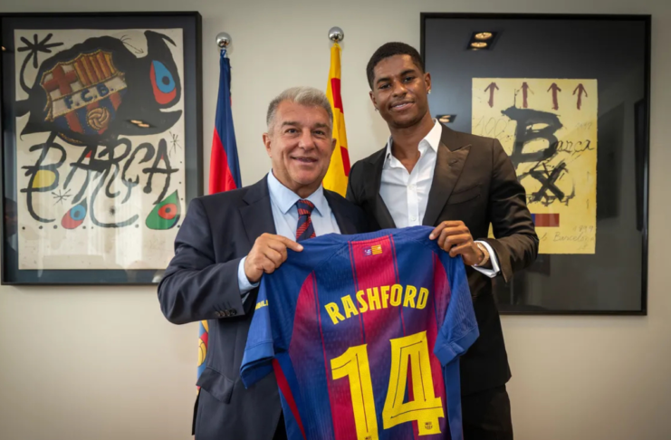 Marcus Rashford with No.14 Barcelona Jersey
