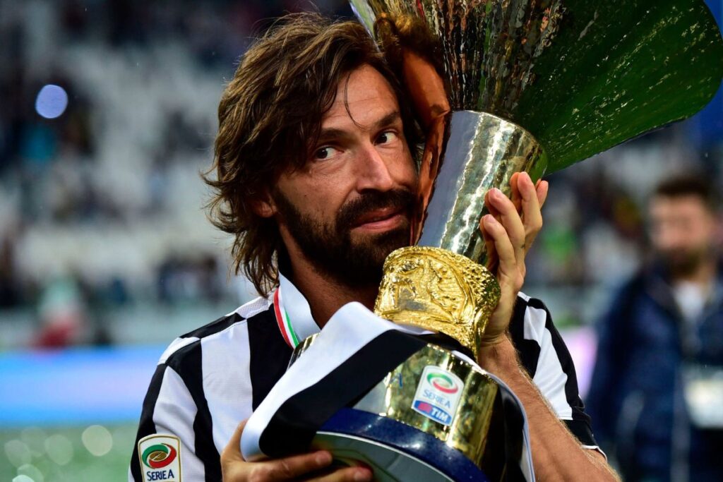 Andrea Pirlo with Seria A Trophy