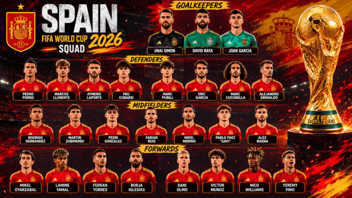 Spain World Cup Squad 2026 Complete Player List and World Cup Analysis
