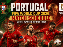 Portugal FIFA World Cup 2026 Match Schedule