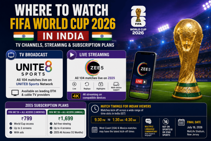Where to Watch FIFA World Cup 2026 in India